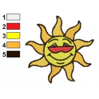 Sun Wears Sunglasses Embroidery Design 02